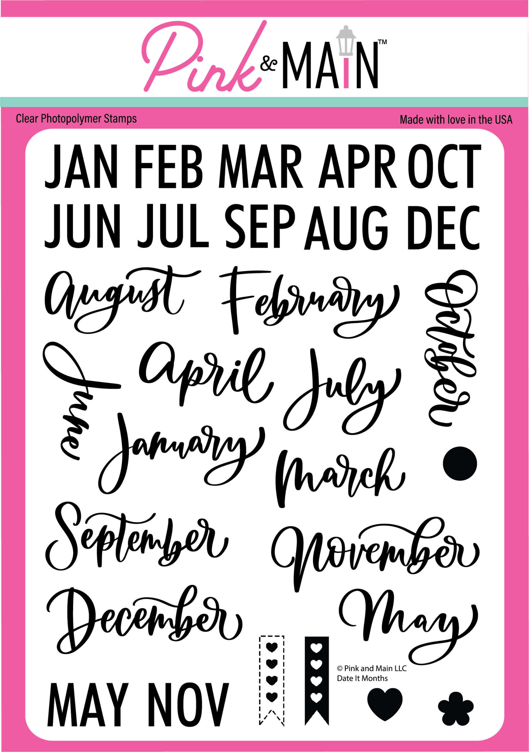 Pink & Main Stamp Date It Months