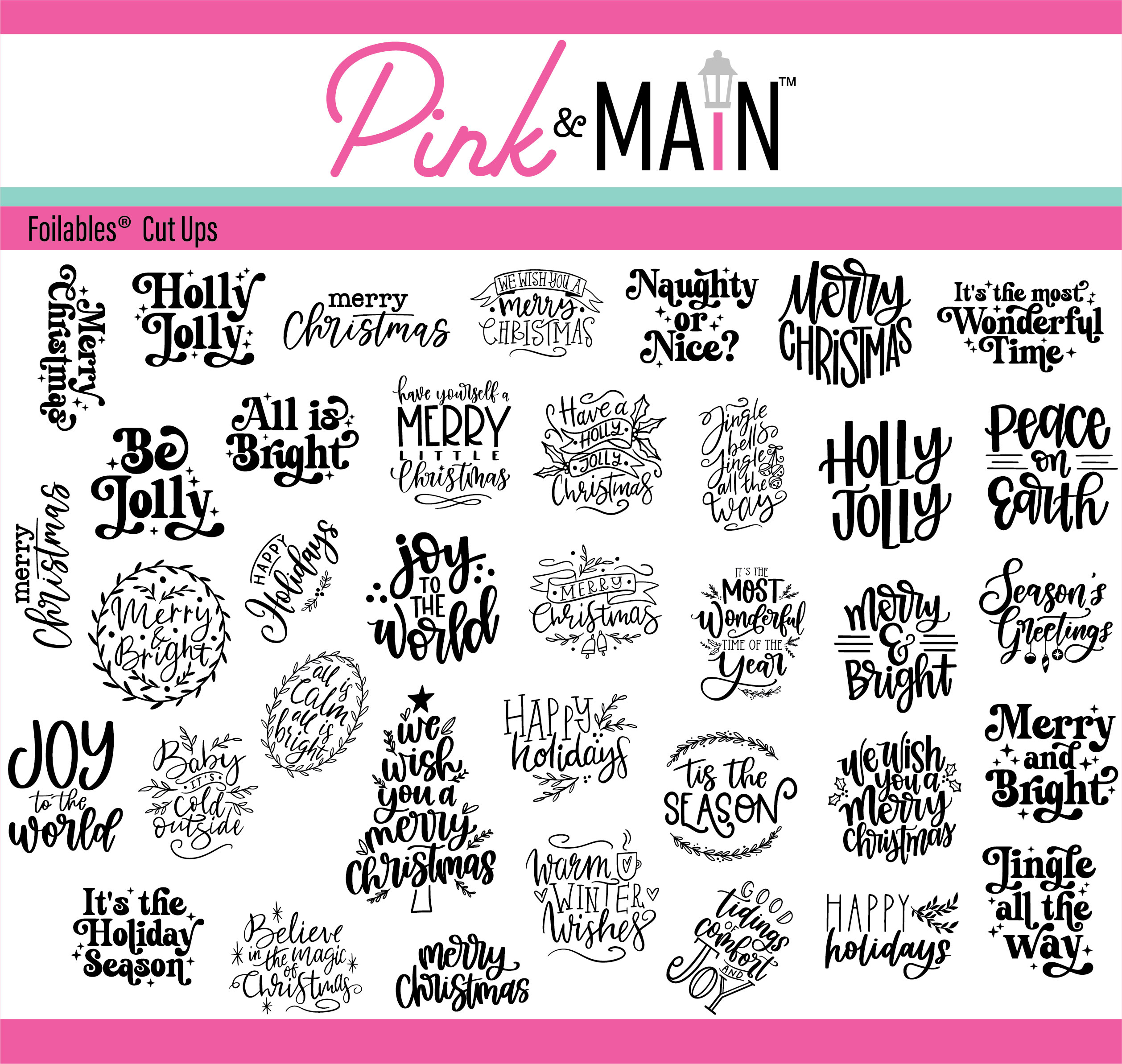 Pink & Main Foilables Handlettered Holiday Greetings