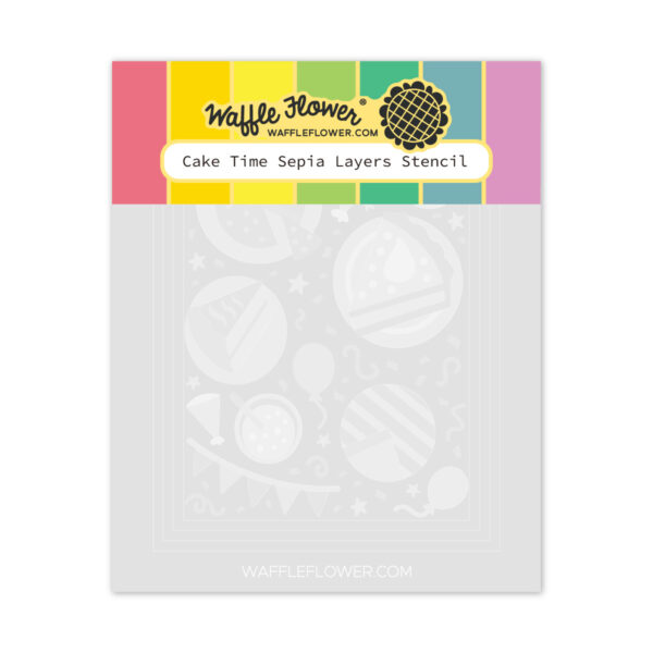 Waffle Flower Stencil Cake Time Sepia Layers