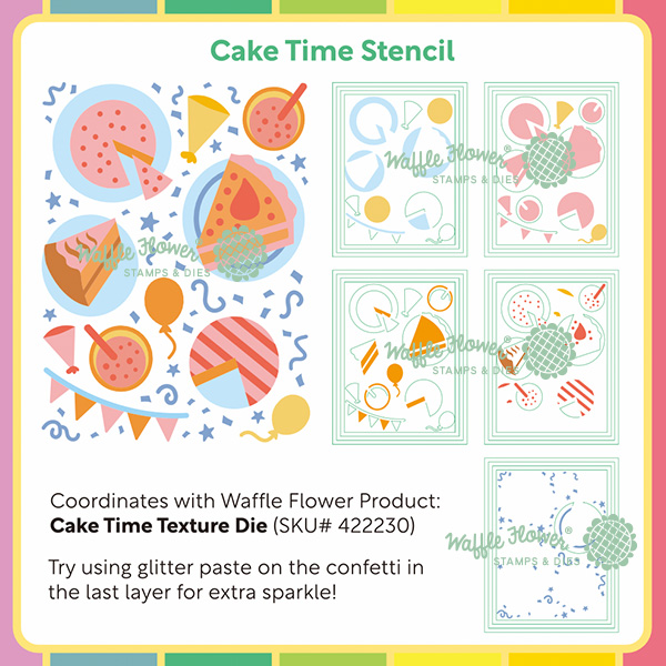 Waffle Flower Stencil Cake Time Sepia Layers