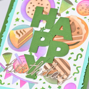 Waffle Flower Die Overlapping Vertical Happy Word