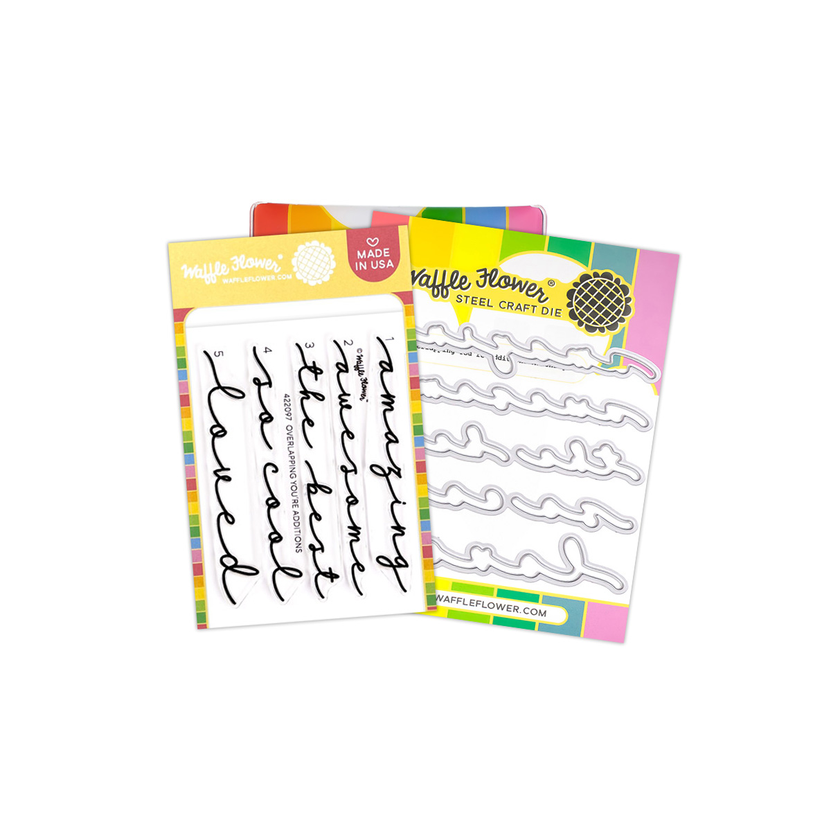Waffle Flower Stamp & Die Overlapping You're Additions