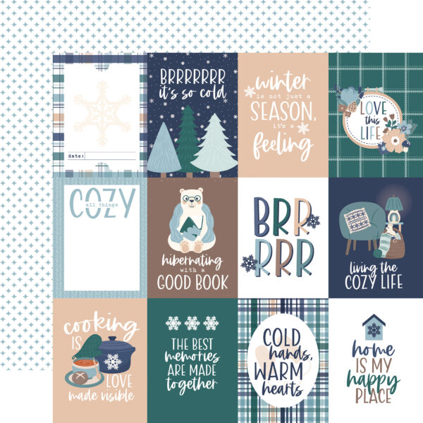Echo Park Snow Days 12 X12 3X4 Journaling Cards