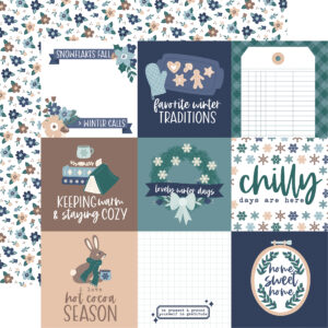 Echo Park Snow Days 12 X12 4X4 Journaling Cards