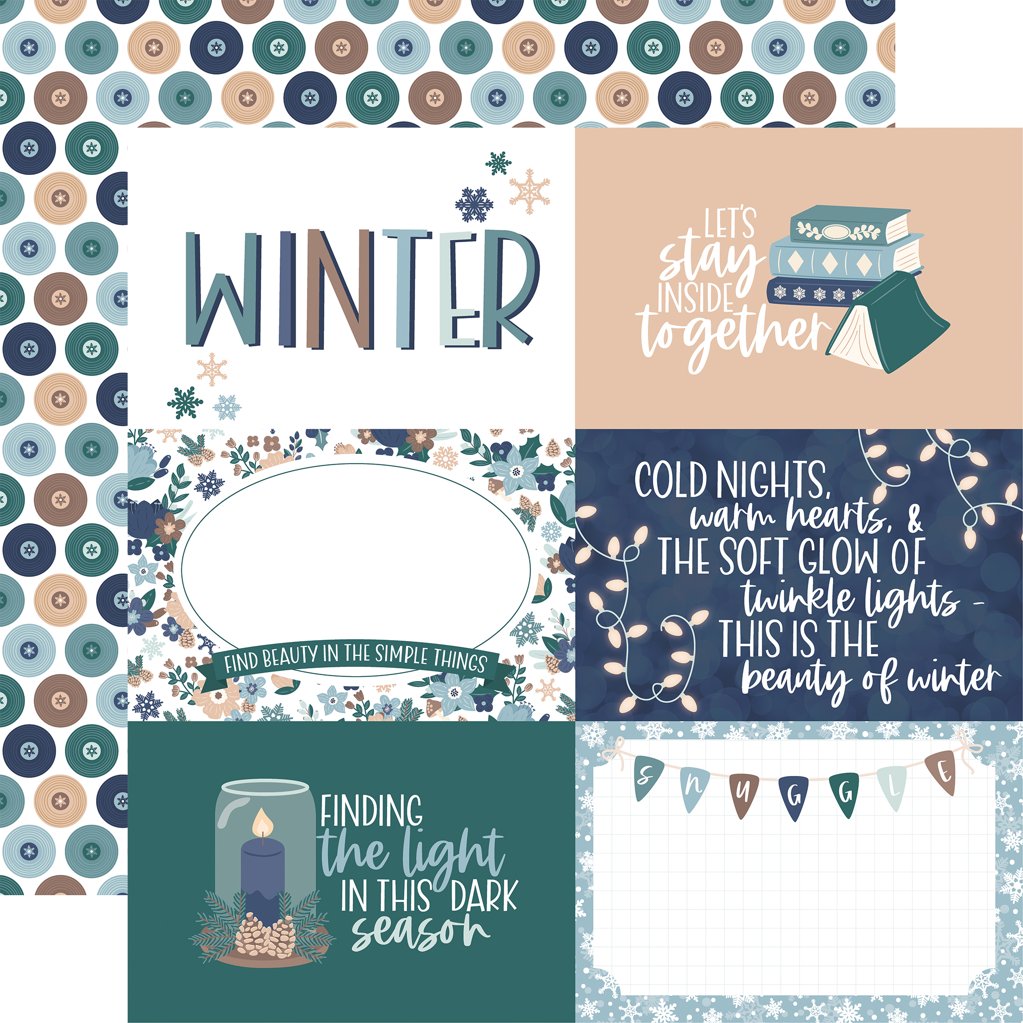 Echo Park Snow Days 12 X12 6X4 Journaling Cards