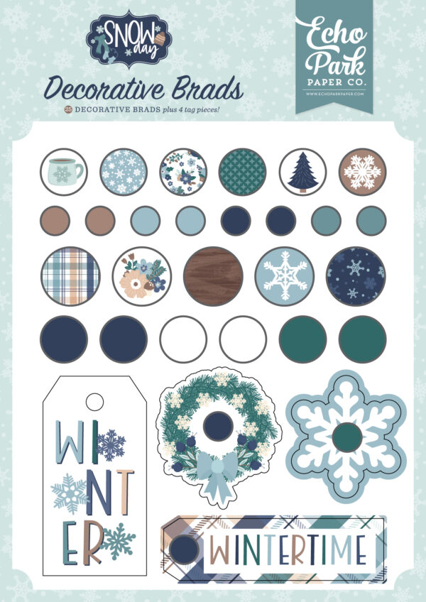 Echo Park Snow Day Decorative Brads