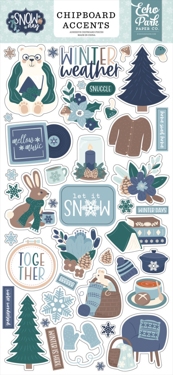 Echo Park Snow Day Chipboard Accents Echo Park Snow Day Chipboard Accents