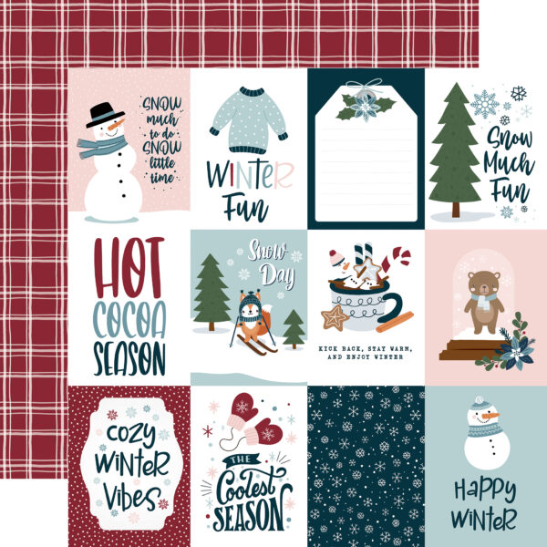 Echo Park Winter Fun 12X12 3X4 Journaling Cards Echo Park Winter Fun 12X12 3X4 Journaling Cards