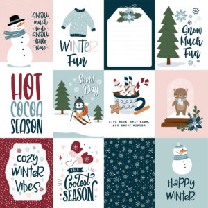Echo Park Winter Fun 12X12 3X4 Journaling Cards