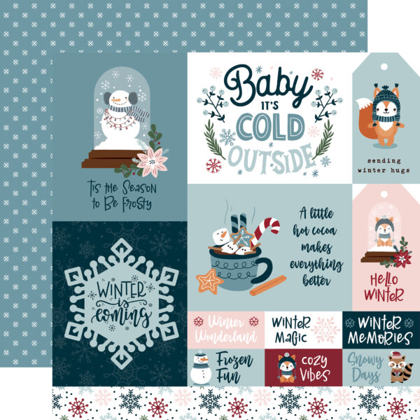 Echo Park Winter Fun 12X12 Multi Journaling Cards Echo Park Winter Fun 12X12 Multi Journaling Cards