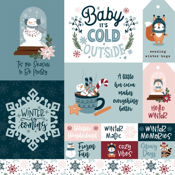 Echo Park Winter Fun 12X12 Multi Journaling Cards