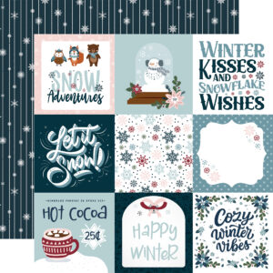 Echo Park Winter Fun 12X12 4X4 Journaling Cards