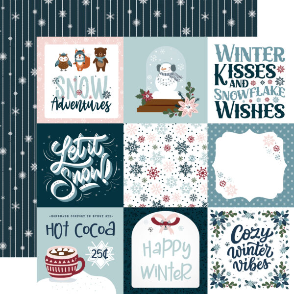 Echo Park Winter Fun 12X12 4X4 Journaling Cards