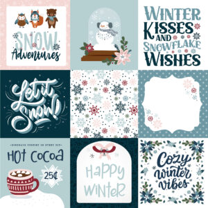 Echo Park Winter Fun 12X12 4X4 Journaling Cards