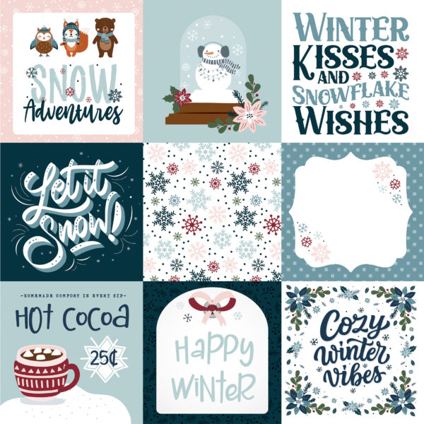 Echo Park Winter Fun 12X12 4X4 Journaling Cards