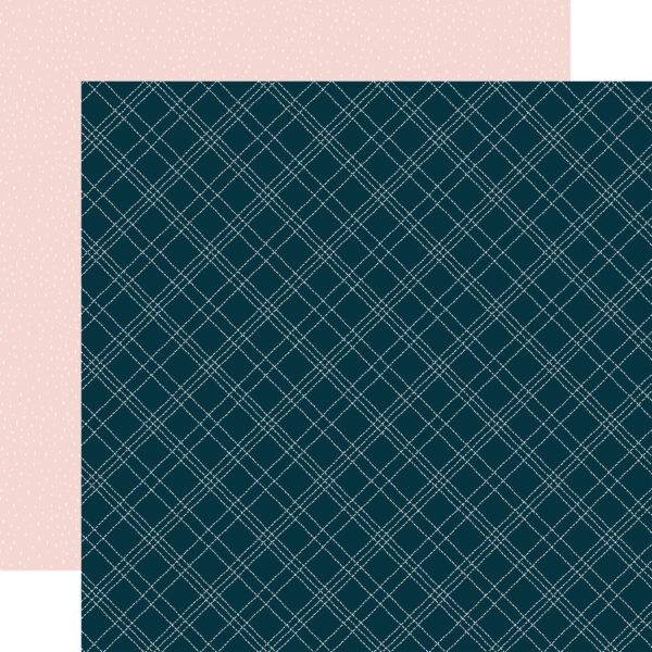 Echo Park Winter Fun 12X12 Stitched Diagonal Plaid Echo Park Winter Fun 12X12 Stitched Diagonal Plaid