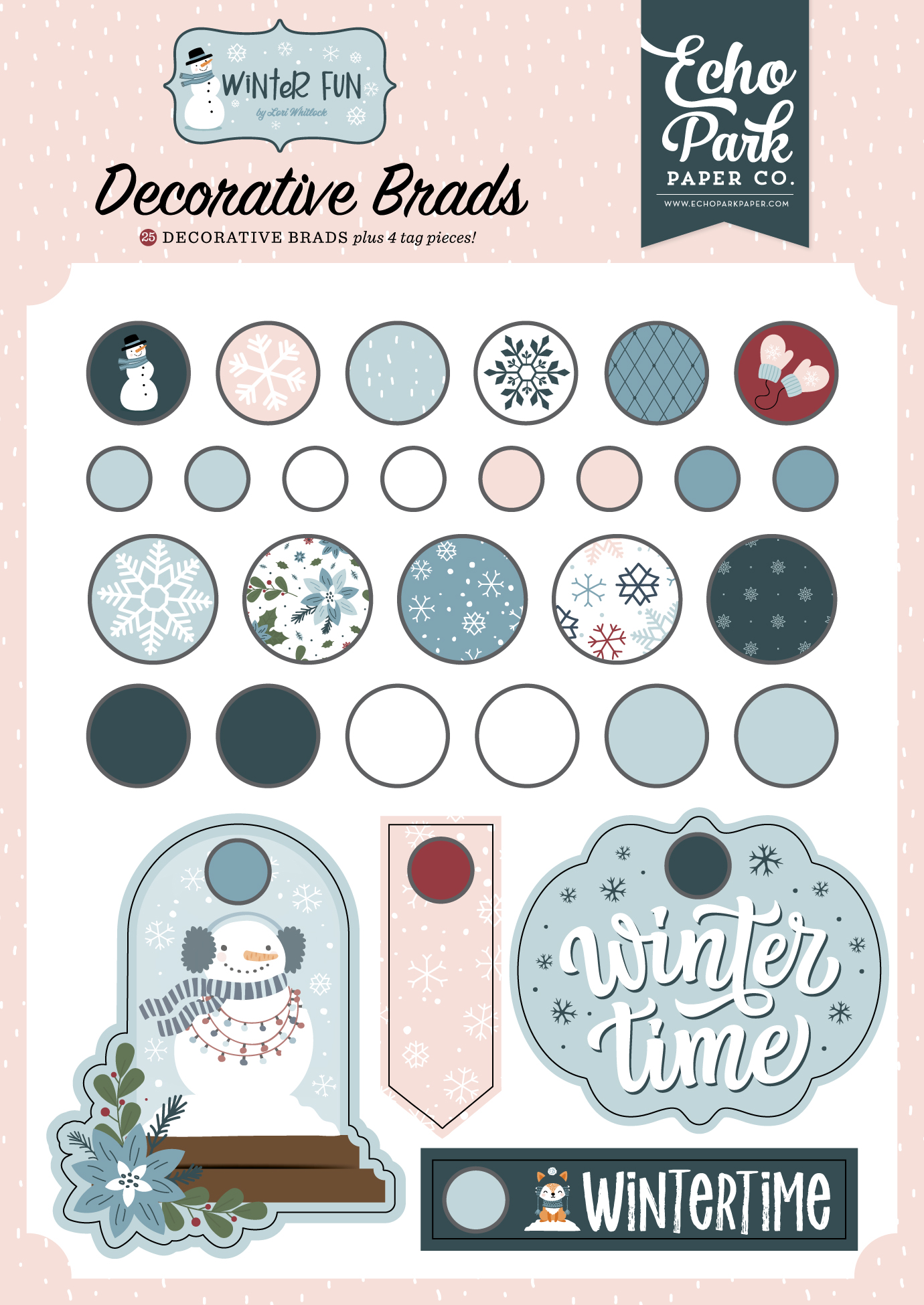 Echo Park Winter Fun Decorative Brads