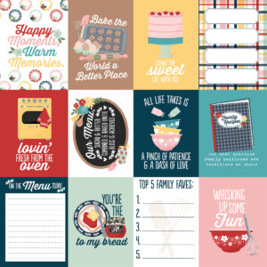 Echo Park Mom's Kitchen 12X12 3X4 Journaling Cards