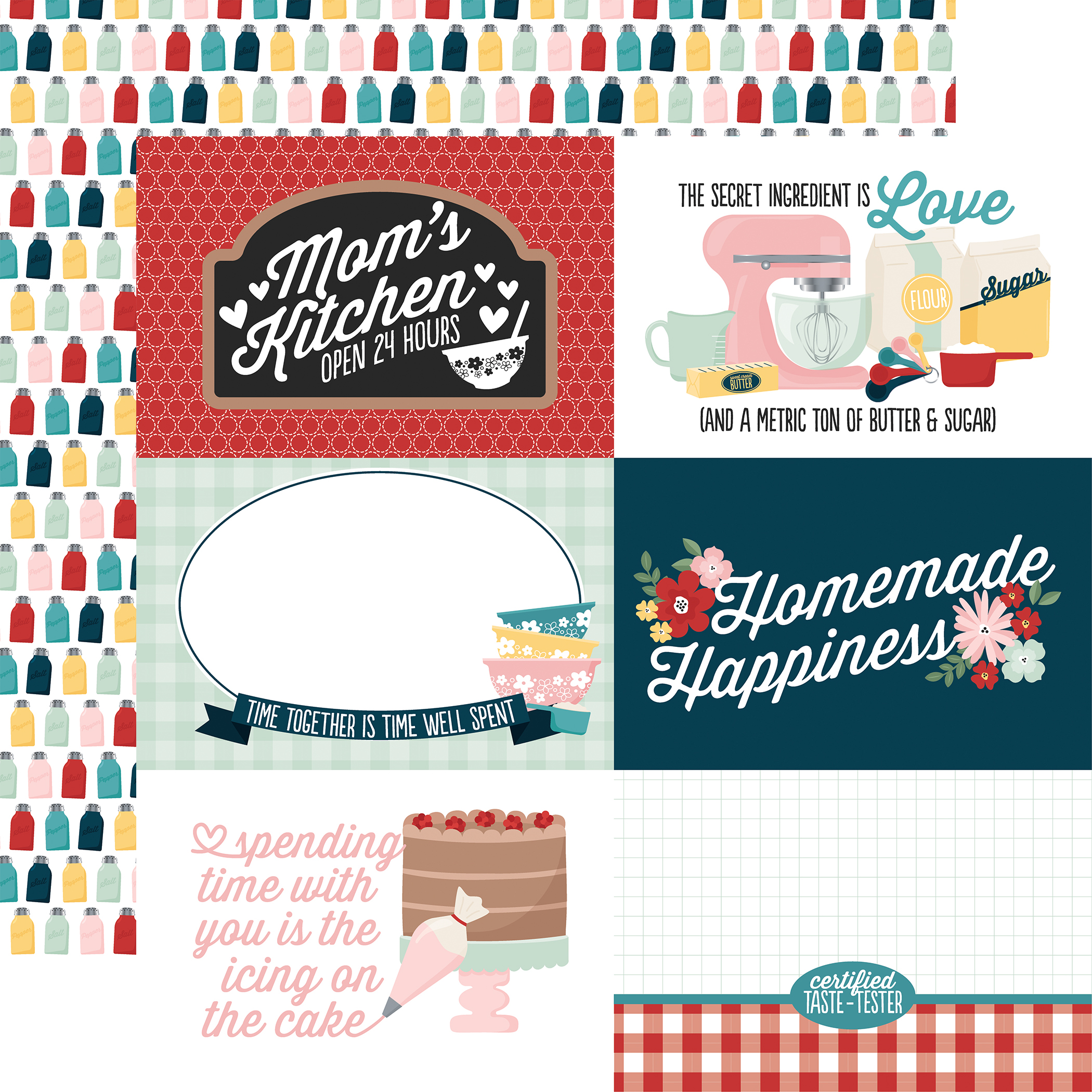 Echo Park Mom's Kitchen 12X12 6X4 Journaling Cards