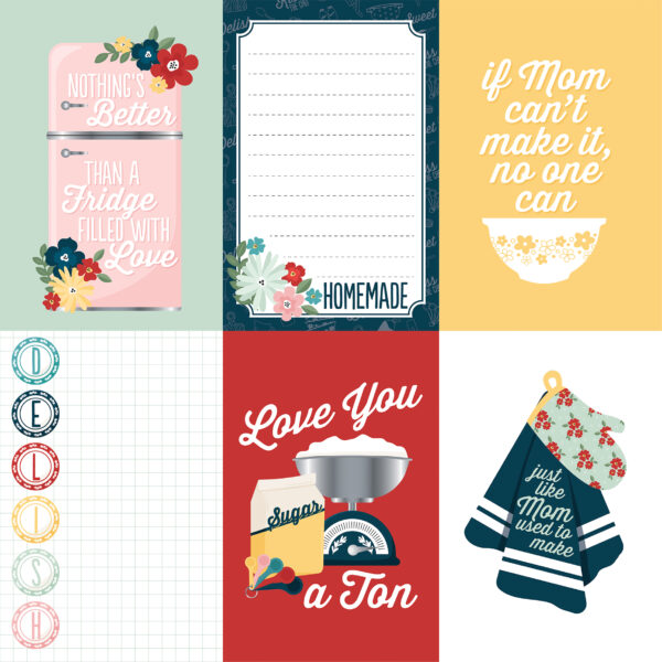 Echo Park Mom's Kitchen 12X12 4X6 Journaling Cards