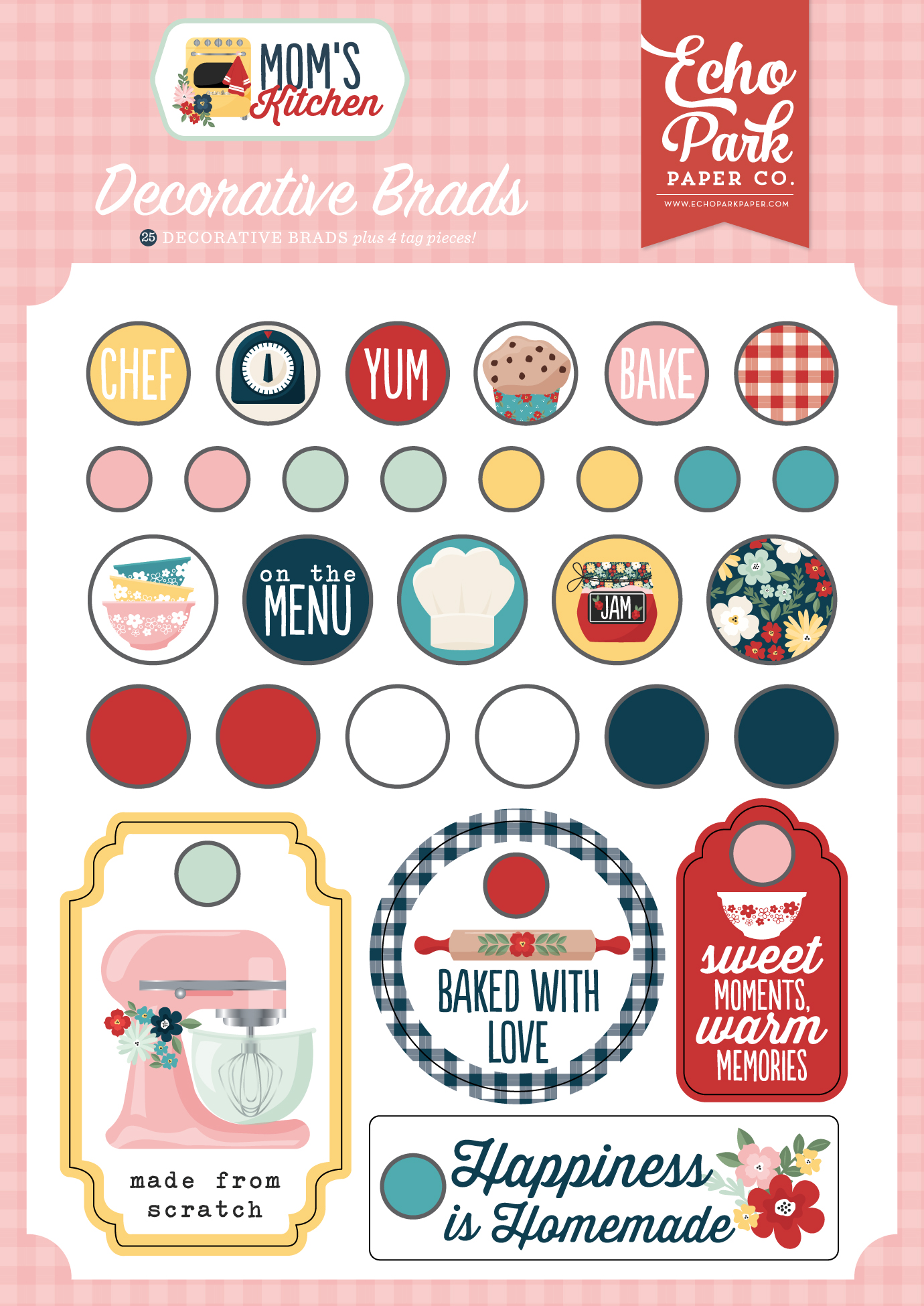 Echo Park Mom's Kitchen Decorative Brads