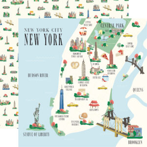 Carta Bella New York City 12X12 New York City Map