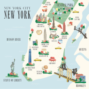 Carta Bella New York City 12X12 New York City Map