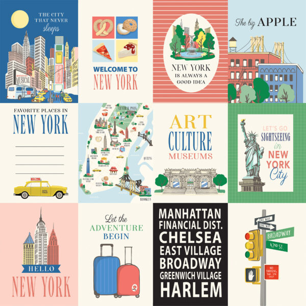 Carta Bella New York City 12X12 3X4 Journaling Cards