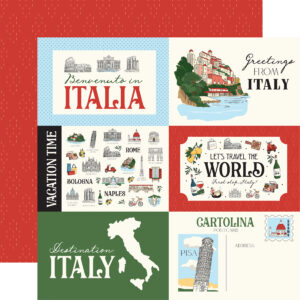 Carta Bella Italy 12X12 6X4 Journaling Cards