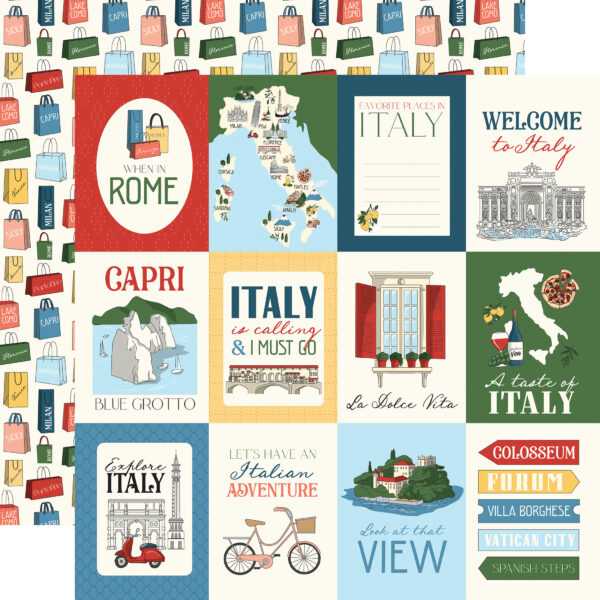 Carta Bella Italy 12X12 3X4 Journaling Cards