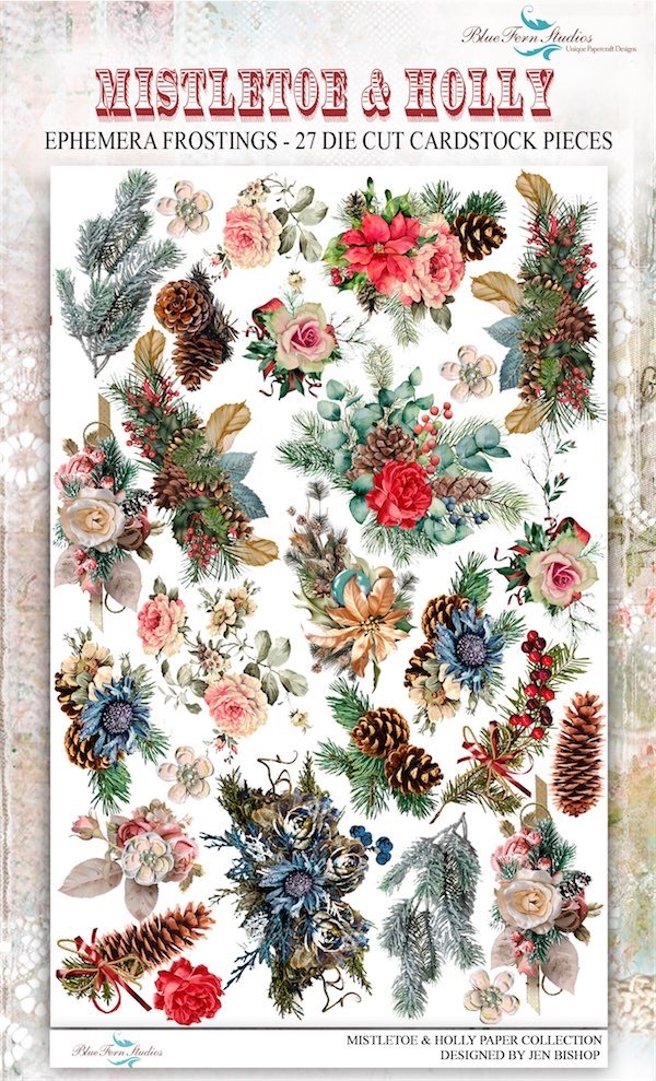 BLUE FERN MISTLETOE & HOLLY EPHEMERA DIE CUTS BLUE FERN MISTLETOE & HOLLY EPHEMERA DIE CUTS