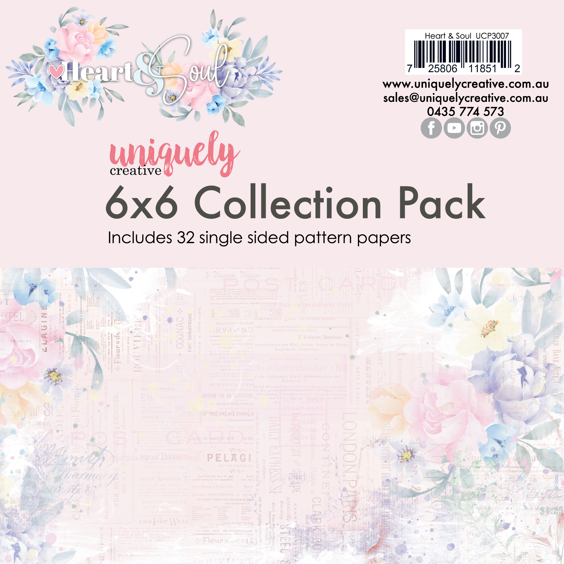 Uniquely Creative Heart & Soul 6 X 6 Collection Pack