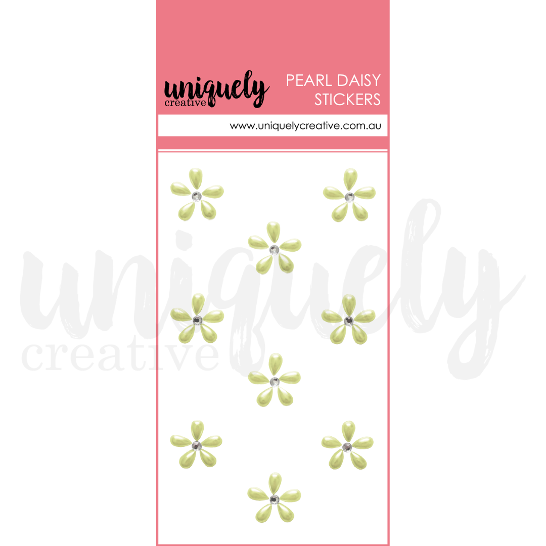Uniquely Creative Pearl Daisy Stickers Green