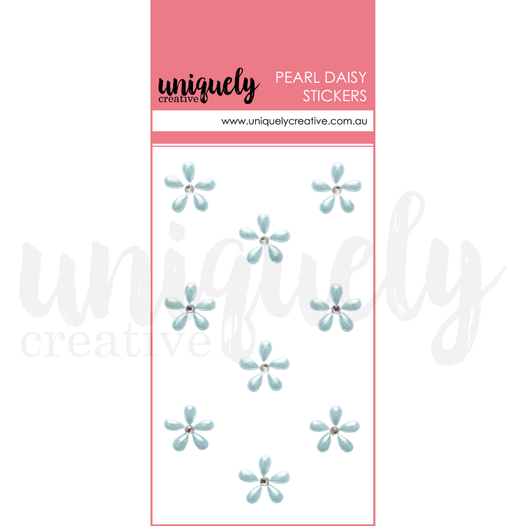 Uniquely Creative Pearl Daisy Stickers Blue