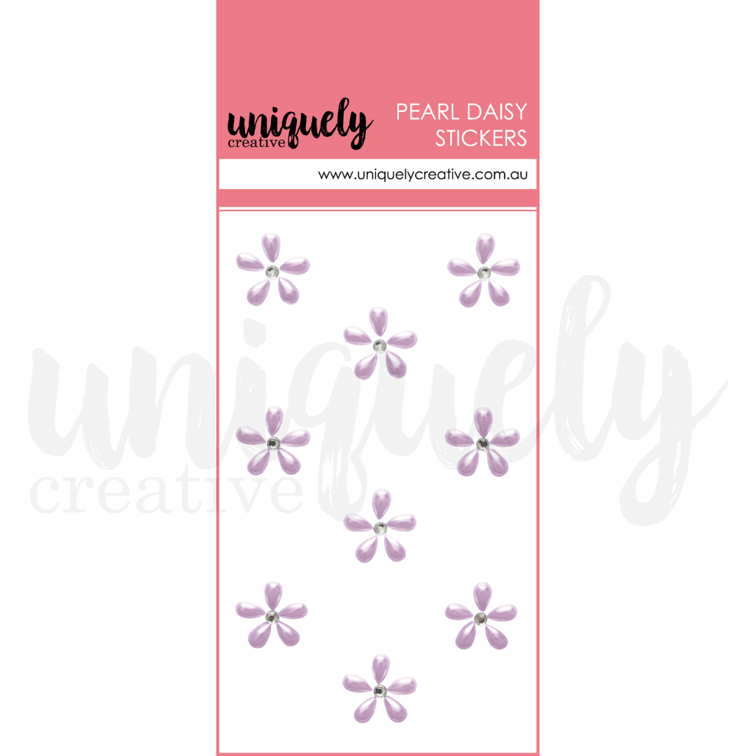 Uniquely Creative Pearl Daisy Stickers Purple