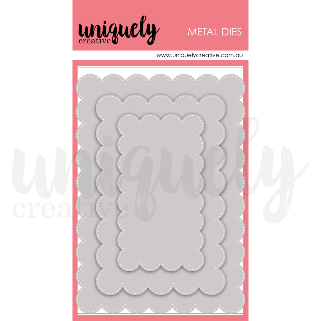 Uniquely Creative Die Oversized Scalloped Nesting Rectangle