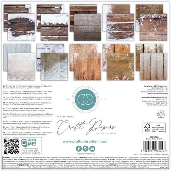 CRAFTERS CONSORTIUM 12X12 FROSTED WOOD