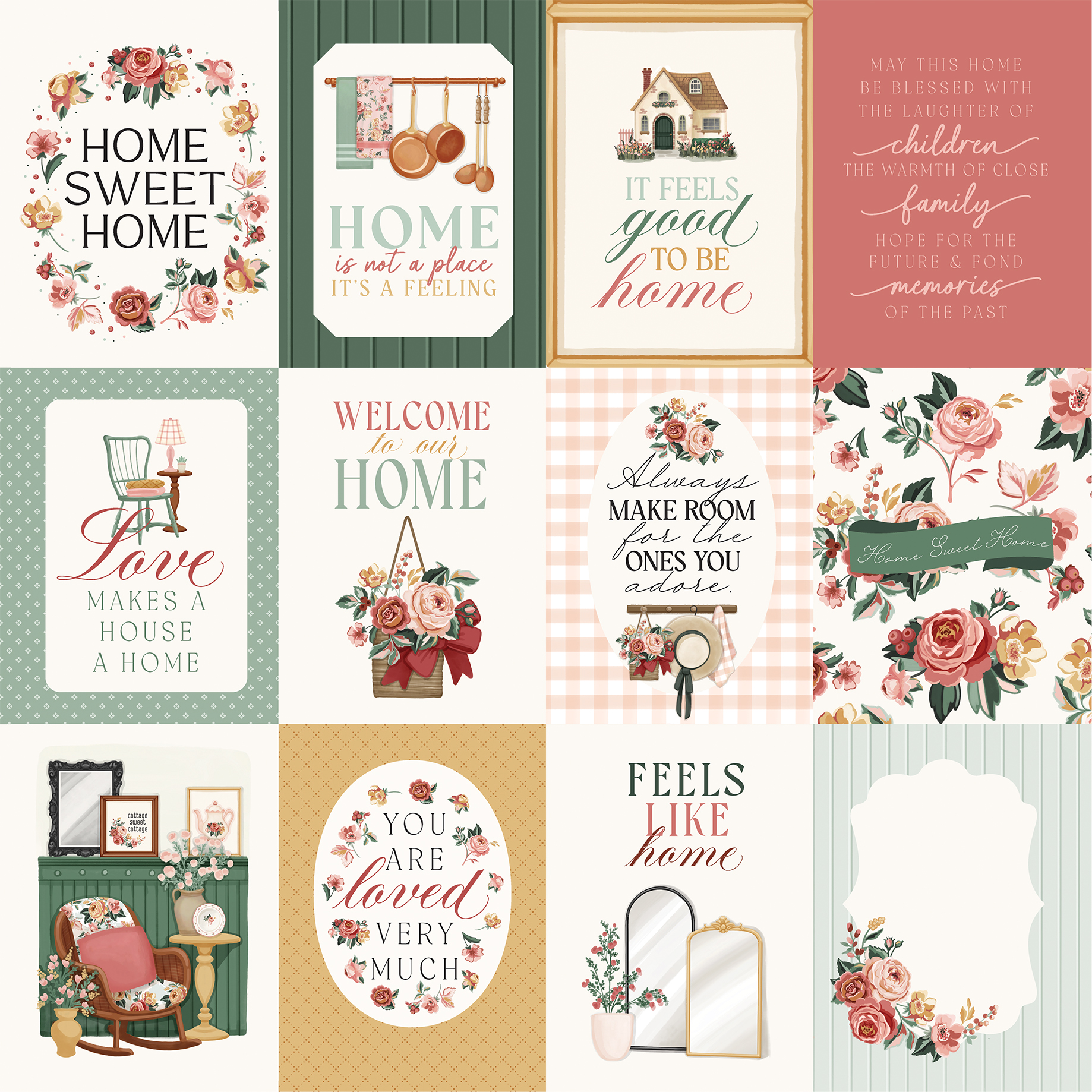Carta Bella Feels Like Home 12X12 3X4 Journaling Cards
