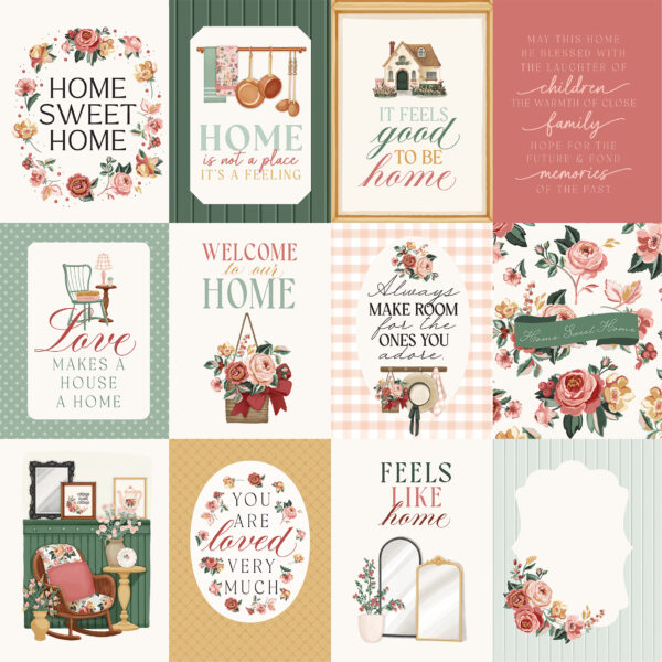 Carta Bella Feels Like Home 12X12 3X4 Journaling Cards