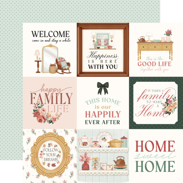 Carta Bella Feels Like Home 12X12 4X4 Journaling Cards