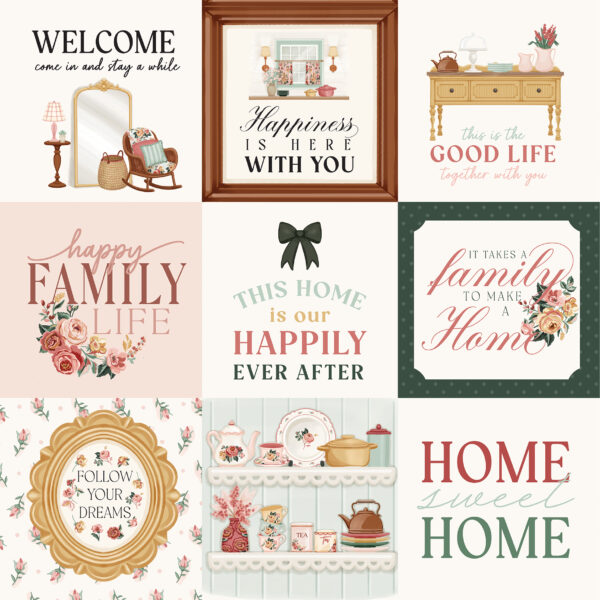 Carta Bella Feels Like Home 12X12 4X4 Journaling Cards