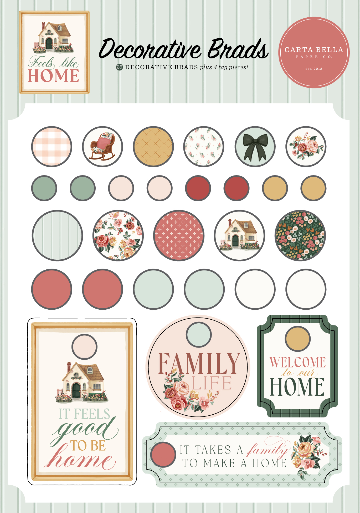 Carta Bella Feels Like Home Decorative Brads