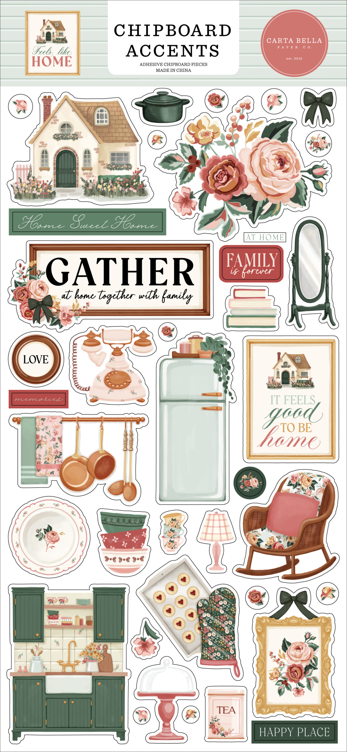 Carta Bella Feels Like Home Chipboard Accents