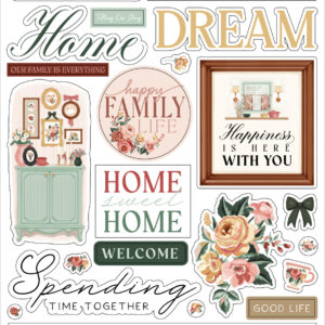 Carta Bella Feels Like Home Chipboard Words & Phrases