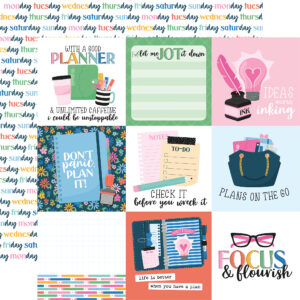 Echo Park Plan On It 12X 12 4X4 Journaling Cards