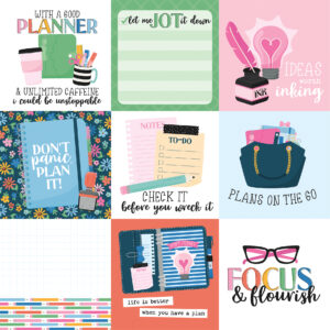 Echo Park Plan On It 12X 12 4X4 Journaling Cards