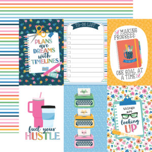 Echo Park Plan On It 12X 12 4X6 Journaling Cards