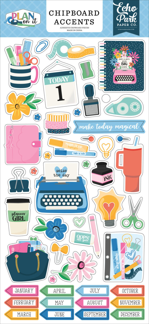 Echo Park Plan On It Chipboard Accents