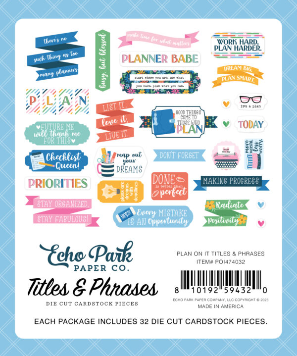 Echo Park Plan On It Titles & Phrases
