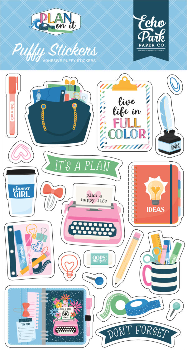 Echo Park Plan On It Puffy Stickers